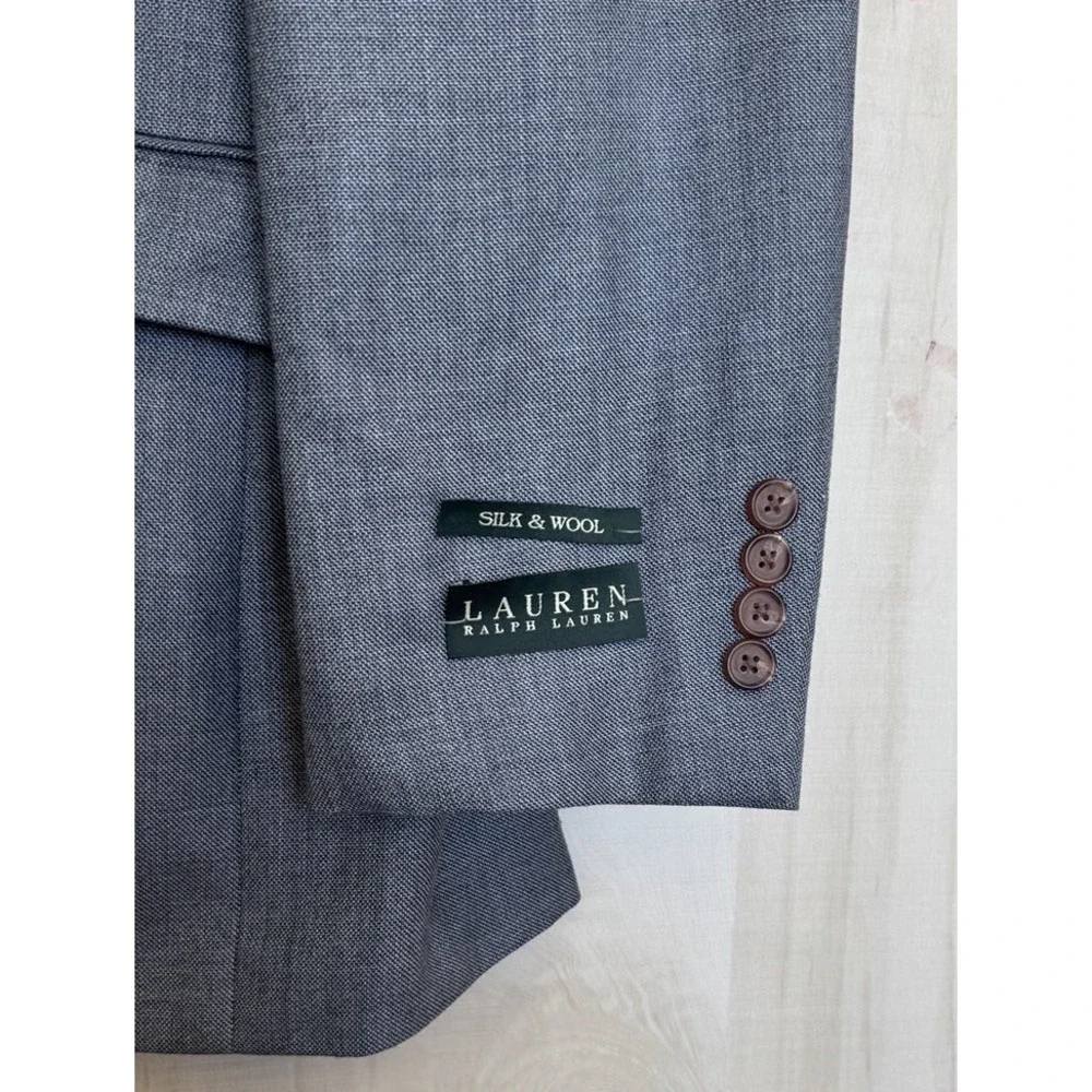 NEW Ralph Lauren Silk Wool Blazer Coat Sport Jacket 2 Button Size 44R Blue